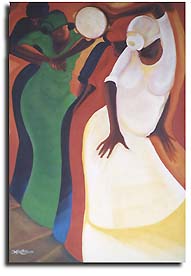 Bernard Hoyes painting - Sisters In Rhythm II